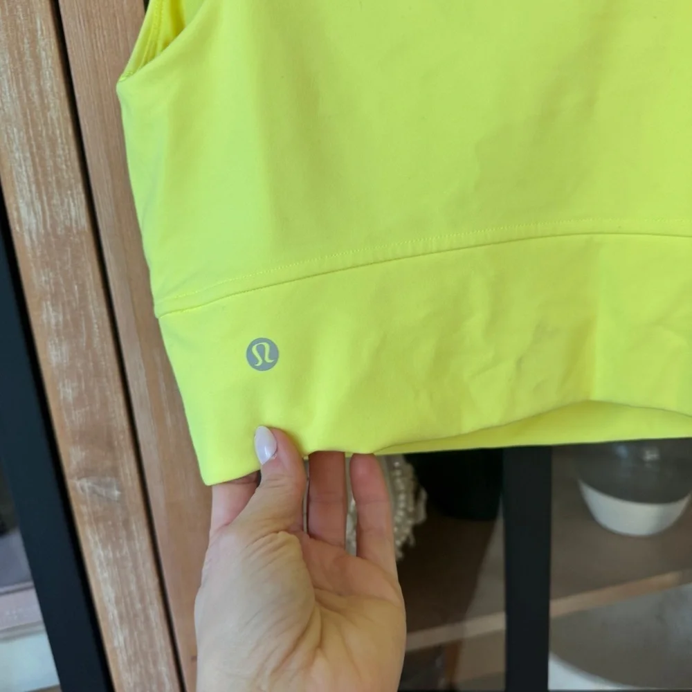 Lululemon Wunder Train Tank Top Electric Lemon neon highlighter sports bra crop